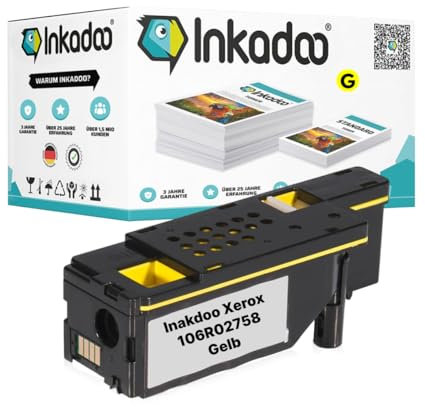 Inkadoo Toner f r Xerox 106R02758 Gelb Phaser 6020 BI Phaser 6027 WorkCentre 6027 WC 6025 WorkCentre 6025 Tonerkartusche, Tonerpatronen, Drucker Toner