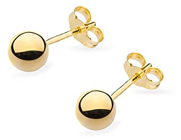 MARKO Ohrstecker aus 14K Echtgold 585 – Runde Gold Ohrringe Damen 3mm – Hochwertige Goldqualität – Elegante Kugel Ohrstecker in Größen von 3mm bis 8mm – Schmuck Gold Damenohrringe für Frauen & Mädchen