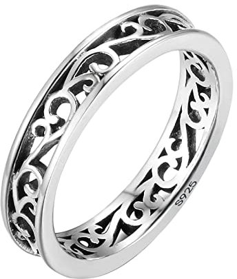 Musihy Couple Ring, Ring Silber 925 Damen Ranke Silber Ringgröße 54 (17.2)