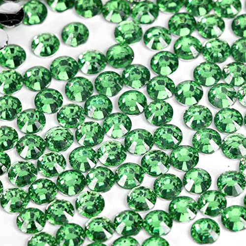 500pcs 5mm Flat Back Non-Stick Rhinestone Crystal Diamantes Nail Art & Craft Scrapbooking Embellishments 90 Available Colours (5mm, Green #26)