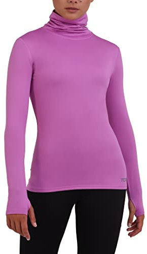 TCA Frauen Winter Langarm Laufshirt mit Reißverschluss - Rosa, M