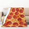 AABSTBFM 3D Pizza Pepperoni bedruckte Flanelldecke, superweiche Mikrofaser, Winter, warm, flauschige Decke für Couch, Sofa, Wohnzimmer, 127 x 178 cm