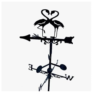 QEM Girouette de Toit Style flèche modèle Couple de cigognes avec Support Universel