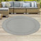 Modern-praktischer Teppich mit Bordüre • In- & Outdoor • in grau, 120 cm Rund