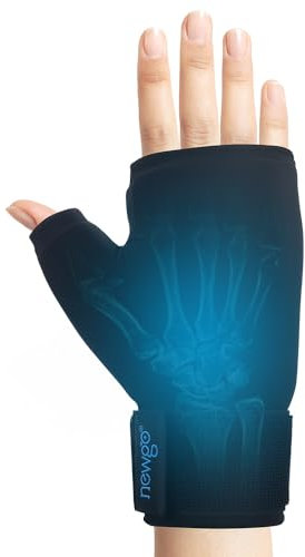 NEWGO Kompressions Eishandschuh, Kühlmanschette Handgelenk, Weich Handgelenk Eisbeutel, Gel Kältebeutel für Hand