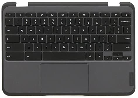 Partsatoz Laptop Palmrest Upper Case Top Cover with US Keyboard and Touchpad Assembly Replacement (NO WFC Hole) for Lenovo 300e Chromebook Gen 3 82J9 82JA LTE 5M11C94743 5M11G97058