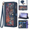 Asuwish Phone Case for iPhone 11 6.1 Wallet Cover With Screen Protector and Crossbody Wrist Strap Leather Flip Pattern Zipper Credit Card Holder Cell iphone11case iPhone11 i 11s XI 11R Women Men Blue