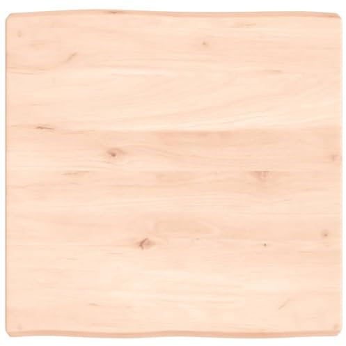vidaXL Tischplatte, Holzplatte für Tisch Esstisch Couchtisch, Massivholzplatte Handgefertigt mit Baumkante, Ersatztischplatte, 60x60x(2-6) cm Massivholz Unbehandelt