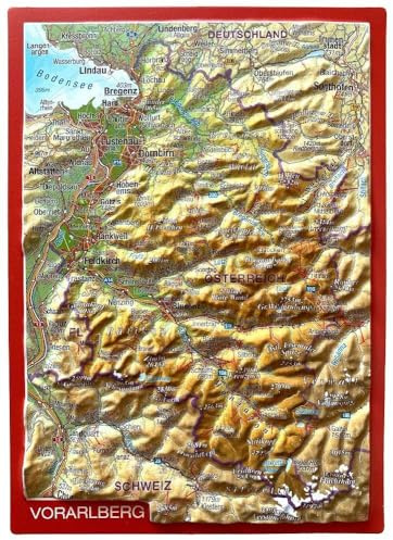 Reliefpostkarte Vorarlberg: Tiefgezogene Reliefpostkarte