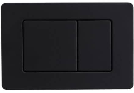 Balneo Edelstahl WC Betätigungsplatte schwarz, Zwei-Tasten-Spülplatte, Betätigungsplatte für 2-Mengen-Spülung, passend für Balneo Fix Frame, AXO schwarz