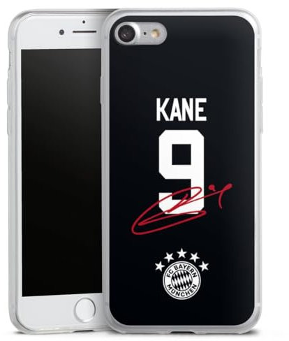 Slim Case extra dünn kompatibel mit Apple iPhone 7 Silikon Handyhülle transparent Hülle FC Bayern München Harry Kane Trikot