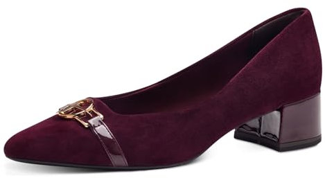 Tamaris Damen Pumps Blockabsatz bequem; Merlot, EU 39