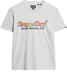 Superdry Damen T-Shirt in lässiger Passform mit Regenbogen-Logo