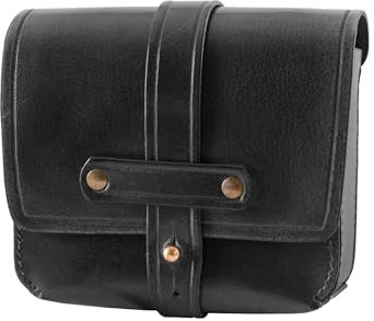 ULFBERTH | Mittelalter Gürteltasche aus Leder | Hochwertige Tasche aus Büffelleder | Reenactment Ledertasche für den Gürtel (Schwarz)