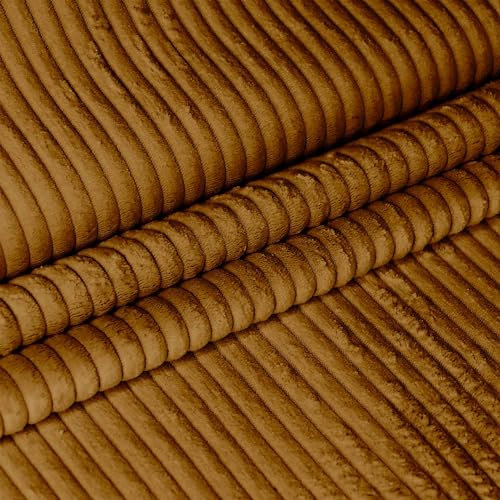 DreamRoots Cord Stoff Meterware Gewicht 380 g/m2 - Polsterstoff Cord Meterware 140 cm breit - Möbelstoff - Breitcord Sugar Cookie