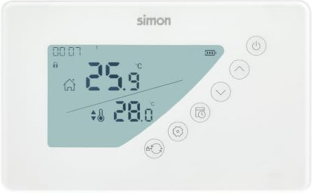 COATI - Termostato Digital, Programación Diaria y Semanal, para Sistemas de Calefacción y Aire Acondicionado, Función Frío/Calor, Rango de Temperatura 5º a 30º, Modo Confort y Económico, Color Blanco