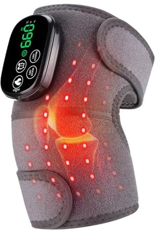 Cordless Heated Knee Brace Wrap with Red Light, 660nm Red Light & 850nm Near-Infrared Light Heating Pad With Touch Screen Control, Wearable Knee Shoulder Elbow Heating Pad With 5000mAh Battery
