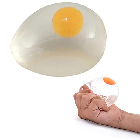 Ghzste Stressbälle Kinder und Erwachsene, Eierspritzball, Stofftiere, Eigelbbälle, Lustiges Spielzeug Kinder | Angstreduzierendes Sensorisches Spiel (Ei)