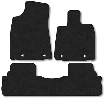 LEXUS RX450H (2013-2016) Car Mats Accessories Tailored Fit Carpet Floor Mats Non Slip Black Trim Full Coverage Compatible Accessory Front Rear Set Anti Slip Granulated Backing Hand-Finished Clips