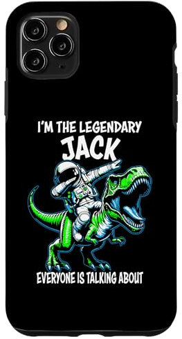 iPhone 11 Pro Max I'm The Legendary Jack Funny Astronaut on Dinosaur Cartoon Case