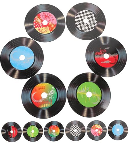 HOMOCONO 12stücke Vintage Vinyl Record Wanddekoration Retro Wandaufkleber Für Bar Und Wohnzimmer Kreative Wandkunst Für Nostalgische Atmosphäre