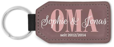 HEY DEAR ® – Personalisierter Schlüsselanhänger Oma – Hochwertiger Schlüsselanhänger mit Namen aus Kunstleder – Kleine Geschenke für Frauen – Lieblinge