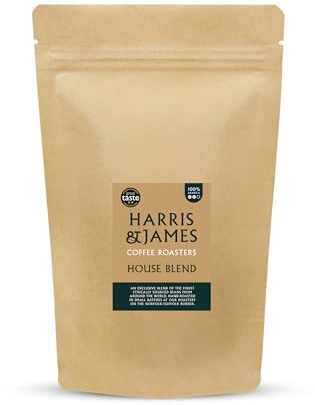 Harris & James House Blend Ground Coffee 1kg, Perfect for Cafetiere, French Press or Moka Pot. With Light Acidity, Medium Body & Well Balanced from 100% Arabica (Medium Roast)