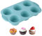 Stampi per Muffin in Silicone, Grande Teglia Antiaderente in Silicone con 6 Stampi Muffin, Senza BPA, Stampi in Silicone per Dolci Muffin, per Torte, Biscotti, Muffin, Caramelle, Cupcake