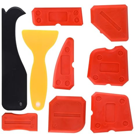 maxtachi 9 PCS Silicone Sealant Finishing Tool, Portable Caulking Tool Set, Smoothing Silicone Sealant Tool with Caulk Remover Tool, Reusable Silicone Tools for Kitchen Bathroom Floor Sealing