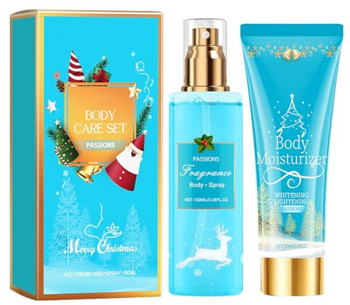 Bio Geschenkset,Naturkosmetik Geschenk Set mit Body Lotion Damen & Body Spray Frauen,Natürliche Körperlotion zur Pflege von normaler & trockener Haut,Unisex Körperpflege Set zu Weihnachten