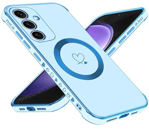 Keteen Coque de protection pour Samsung Galaxy S23 FE, magnétique, Samsung S23 FE, fine et flexible, en silicone TPU, résistante aux chocs et aux rayures, bleu