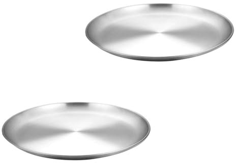 PRETYZOOM 2 Piezas Molde Para Pizza De Acero Inoxidable Cacerola Crujiente De Pizza Molde Para Pizza Grande Bandeja De Pastel Molde Para Pizza Antiadherente Placa De Pizza Para Horno Silver