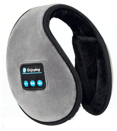 fesoklaf Bluetooth Ear Muffs for Winter, Ear Warmers Wireless EarMuffs Headphones, Music Sports Muff for Skiing Running Hiking Traveling Outdoor (Grey)
