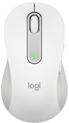 Logitech Signature M650 L for Business kabellose Maus, Logi Bolt, für große Hände, Bluetooth, SmartWheel, für Linkshänder - weiß [Bulk]
