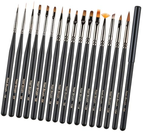 5 Stücke Nailart Nagel Pinsel für nägel Profi Nail Art Set mit Deckel und Ombre Brush, Liner/Ombre/Flach/Rund/Acryl Lack Nägel nail Pinselse