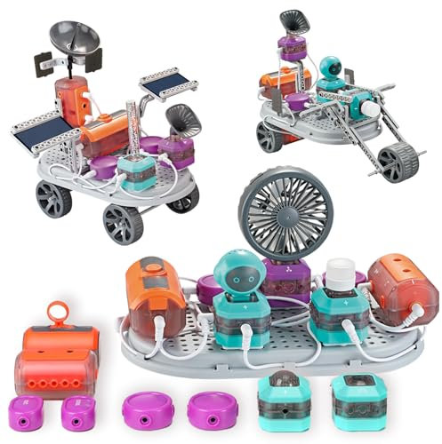 Kit STEM Elettronico da 8 Anni | 110 Esperimenti & 201 Componenti con Microfono/Infrarossi/Sensore Luce | 15 Modelli 3D & Guida Didattica | Set Elettrotecnico per Giocattoli Fisica