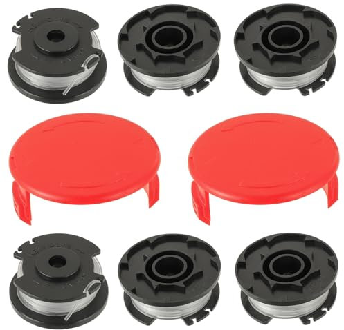 JAMHER Bobines de Fil de Rechange Ø 1,6 mm / 5 m pour coupe-bordure Ein-hell Ge-CT 18/28 Li et Ge -CT 18/28 Li TC (6 Bobines + 2 Capuchon)