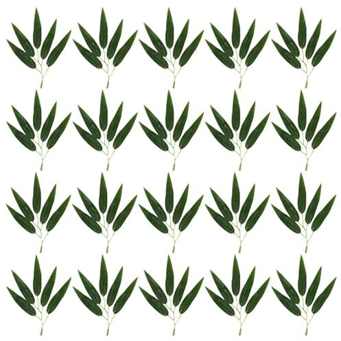 HOLIDYOYO 100pièces Bambou Artificielles Vertes De Bambou DIY Décoration De Maison avec Branches De
