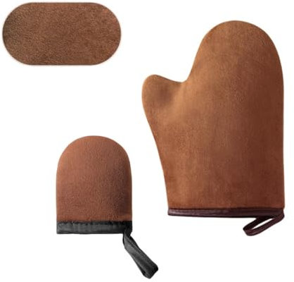 Norhogo 2 pezzi Self Tanning Mitt, guanto autoabbronzante, applicatore per guanti senza sole, per gel autoabbronzante, olio abbronzante, crema