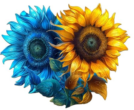 KAAYEE Holzpuzzle Erwachsene, Yin-Yang-Sonnenblume Unregelmäßige Holz Puzzle Erwachsene, Einzigartige TierföRmige Holzpuzzles, Einzigartige Puzzle, mit Geschenkbox aus Holz