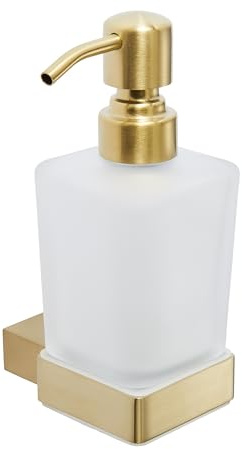 Brushed Brass Soap Dispenser - Wall-Mounted Modern Bathroom Accessory