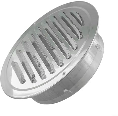 Qualoramall Lüftungsgitter-Abdeckungen, Edelstahl, Lüftungsgitter, Abzugshaube, rund, Abluftventilator, Lüftungsgitter, Außenwand, Luftauslasshaube mit Insektenschutz (180 mm Rohr)