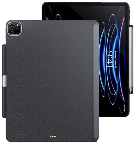 Case for iPad Pro 12.9 inch 2018-2022 (3rd-6th Gen) iPad Air 13 inch 2024(M2) / 2025(M3) with Pencil Holder, Slim Magnetic Case Compatible with Magic Keyboard & Smart Keyboard Folio, Protective Cover