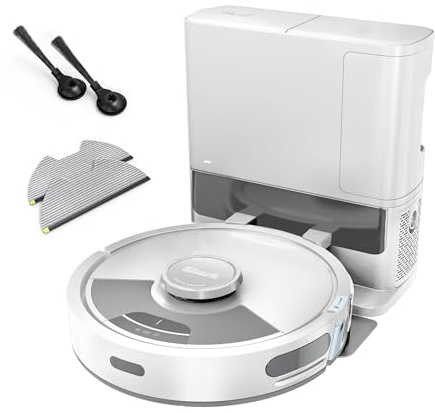 Shark Matrix Plus 2-in-1 Robot Vacuum and Mop with Self-charging Base - Deep-cleans Carpets, Hard Floors and Pet Hair - 3D LiDAR Navigation - Wi-Fi/App - 2 Pads and 2 Brushes incl. - White