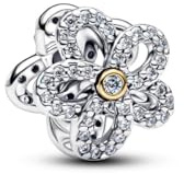 PANDORA Pavé Bloem Opengewerkte Bedel 764480C01 Charm Anhänger