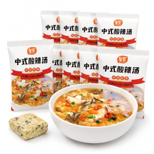 Veitech Instant Freeze-Dried Chinese Hot And Sour Soup Cubes 8g x 20 | Fresh-Tasting Broth Blocks For Office Lunches, Travel And Quick Meals