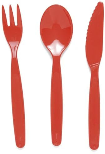Harfield Small Cutlery Set - Red Reusable Virtually Unbreakable Polycarbonate Plastic