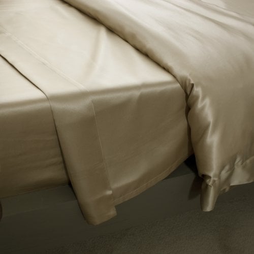 Jasmine Silk 100% Mulberry 19MM Charmeuse Foglio di Seta Piatta (Taupe) - 290 Centimetri x 275 Centimetri re/Super King