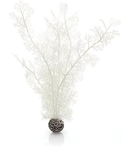 biOrb Fish Tank Decorations, Sea Fan Large Plant With Weighted Ball (1 x Crimson Aquarium Plant), Artificial Fish Tank Decor To Add Pop Of Colour, Natural-Looking Aquarium Decor For Scenic Background