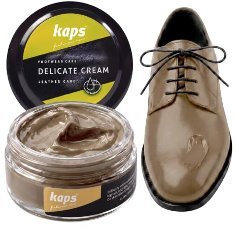 Leather Shoe Cream Polish & Conditioner, Kaps 50ml | Refreshes Appearance and Colour, Intensive Care and Nourishing, for Boots, Handbags and Furniture, 70+ Shades, 1.7 fl oz